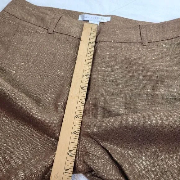 Ballinger Gold Vintage Metallic linen blend bermuda women's shorts 6 fancy 80's - Picture 4 of 9